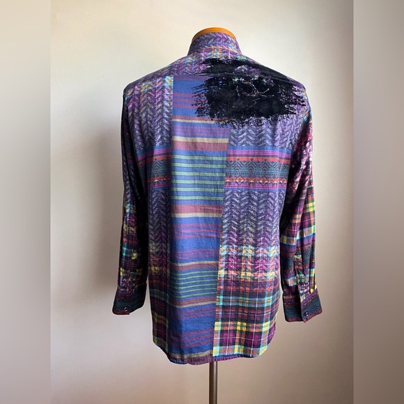 Skull Skeleton Evil Devil Geometric Gold Trimmed Classic Fit Shirt - Picture 8 of 12